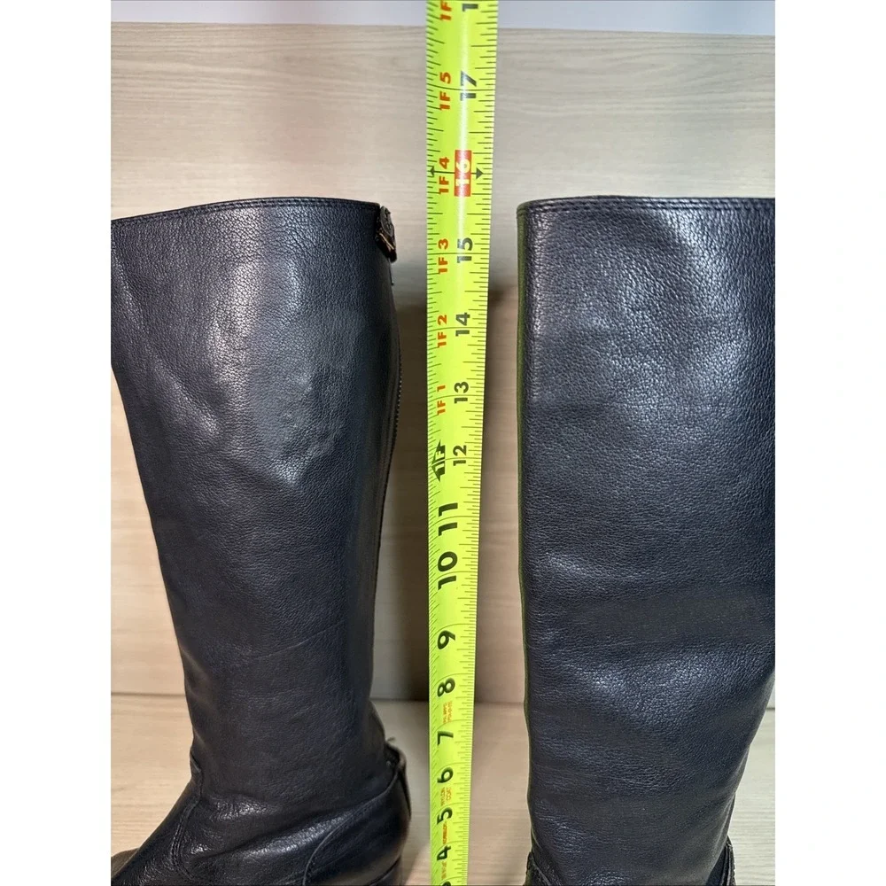 Frye 76430 Melissa Button Black Soft Leather Knee-High Riding Women's Boots 7.5B